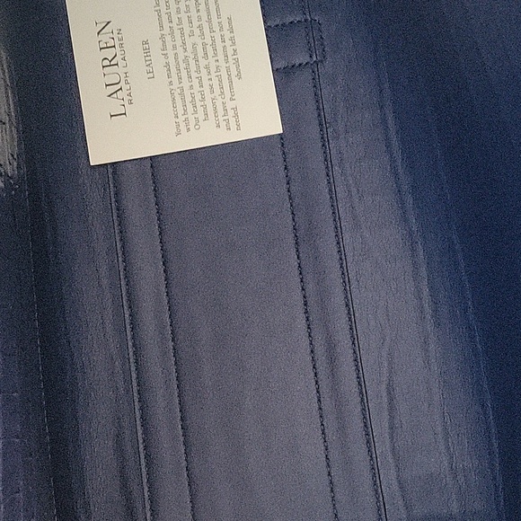 Ralph Lauren leather embossed royal blue tote bag with shoulder strap & dust bag - Picture 6 of 8